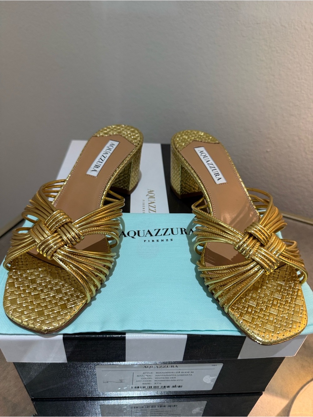 Aquazzura Gold Braided Bougainvilla Slide 30